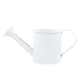 Regador De Metal Cor Branco (Cachepots Em Metal)