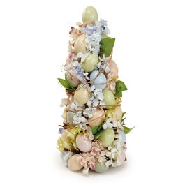 Topiaria Decorativa Com Flores E Ovos Colorido (Fondant)