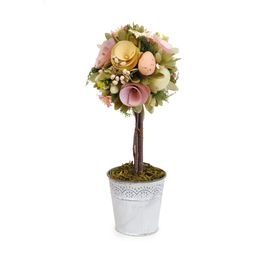 Topiaria Decorativa Com Flores E Ovos Colorido (Fondant)