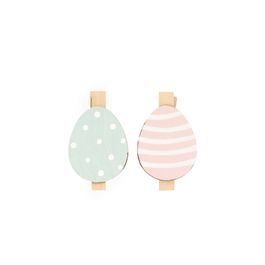 Prendedor Ovo Sortido Cor Verde/Rosa/Branco Jogo Com 6 Peças (Adesivos E Prendedores)