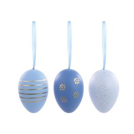 Ovo Decorativo Saco Org Galinha Sortido Cor Azul Jogo Com 9 Peças (Mini Ovos)