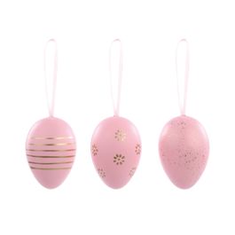 Ovo Decorativo Saco Org Galinha Sortido Cor Rosa Jogo Com 9 Peças (Mini Ovos)