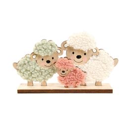 Ovelha Decorativa Cor Rosa/Verde/Off White (Ovelhas & Pintinhos)