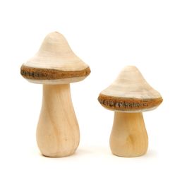 Cogumelo Decorativo Cor Marrom Jogo Com 2 Peças (Cogumelos Decorativos)