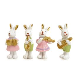 Coelho Decorativo Com Instrumentos Cor Branco Jogo Sortido Com 4 Peças (Petit Sweet)