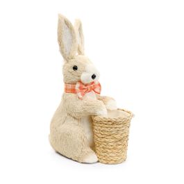 Coelho Decorativo Com Cesta E Laço Cor Marrom/Laranja/Branco (Laranjeira)