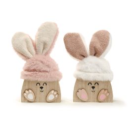 Coelho Decorativo Orelha E Gorro Sortido Cor Marrom/Rosa/Branco (Silhuetas)