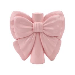 Vaso De Laço Em Resina Rosa (Tea Party)