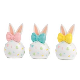 Coelho Resina Em Resina Branco / Colorido Jogo Com 3 Unidades (Cute Family)