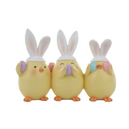 Pintinho Com Orelha Em Resina Amarelo (Color Baby)