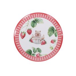 Prato Em Melamina Branco / Vermelho (Para Servir)