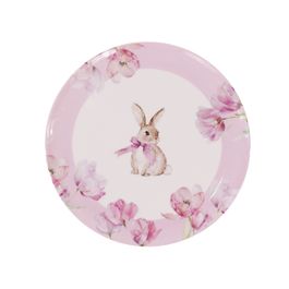 Prato Em Melamina Branco / Lilas (Para Servir)