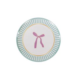 Prato Em Melamina Branco / Verde (Para Servir)