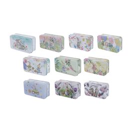 Lata em Metal Retangular 10 Estampas Sortidas Coloridas (Cachepots em Metal)