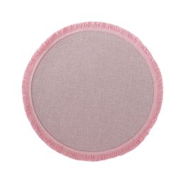 Lugar Americano Redondo Em Tecido Rosa (Roupa De Mesa)