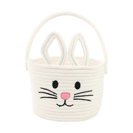 Cesta Coelho Em Tecido Branco (Cestas De Tecido E Feltro)