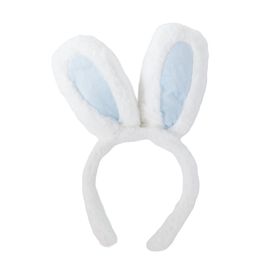 Tiara Orelhas De Coelho Em Tecido Branco / Azul (Tiaras)