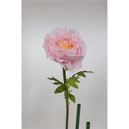 Flor Peônia Em Tecido Rosa Claro/Verde 135cm (Fleur)