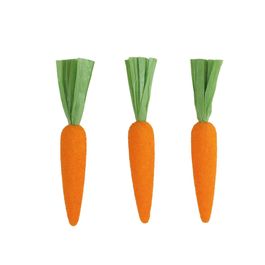 Cenoura Flocado Laranja / Verde Jogo Com 3 Unidades (Cenouras)