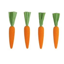 Cenoura Flocado Laranja / Verde Jogo Com 4 Unidades (Cenouras)