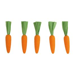 Cenoura Flocado Laranja / Verde Jogo Com 5 Unidades (Cenouras)