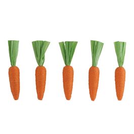 Cenoura Flocado Laranja / Verde Jogo Com 5 Unidades (Cenouras)