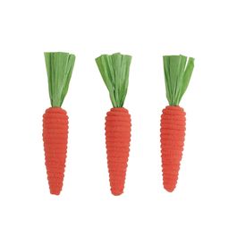 Cenoura Flocado Laranja / Verde Jogo Com 3 Unidades (Cenouras)
