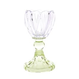 Castiçal Flor Em Vidro Incolor (Velas)