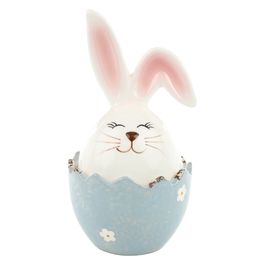 Pote Em Cerâmica (M) Branco / Azul (Cerâmica Rainbow)