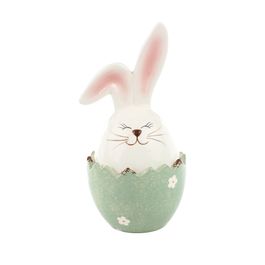 Pote Em Cerâmica (G) Branco / Verde (Cerâmica Rainbow)