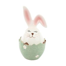 Pote Em Cerâmica (M) Branco / Verde (Cerâmica Rainbow)