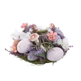 Porta Vela Com Ovos/Flores Lilas / Rosa (Velas)