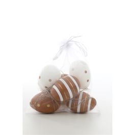 Enfeite De Pendurar Sortido Marrom Jogo Com 6 Unidades (Mini Ovos)