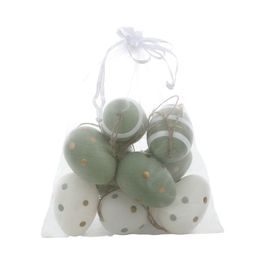 Enfeite De Pendurar Sortido Verde Jogo Com 9 Unidades (Mini Ovos)