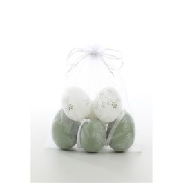 Enfeite De Pendurar Sortido Verde Jogo Com 6 Unidades (Mini Ovos)