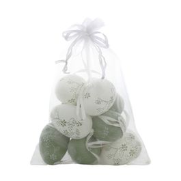 Enfeite De Pendurar Sortido Verde Jogo Com 9 Unidades (Mini Ovos)