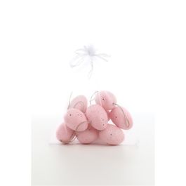 Enfeite De Pendurar Rosa Jogo Com 9 Unidades (Mini Ovos)