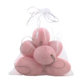 Enfeite De Pendurar Rosa Jogo Com 6 Unidades (Mini Ovos)