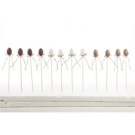 Pick Sortido Marrom / Branco Jogo Com 12 Unidades (Picks)