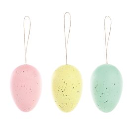 Ovo Decorativo Sortido Rosa / Verde / Amarelo Jogo Com 18 Unidades (Mini Ovos)