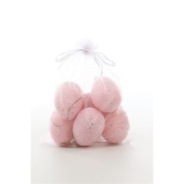 Enfeite De Pendurar Rosa Jogo Com 6 Unidades (Mini Ovos)