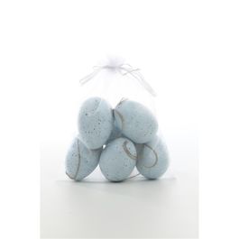 Enfeite De Pendurar Azul Jogo Com 6 Unidades (Mini Ovos)