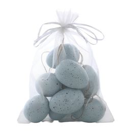 Enfeite De Pendurar Azul Jogo Com 9 Unidades (Mini Ovos)