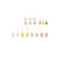 Enfeite De Pendurar Sortido Colorido Kit Com 20 (Mini Ovos)