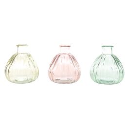 Vaso Mini Em Vidro Verde / Amarelo / Rosa (Vasos)