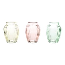 Vaso Mini Em Vidro Verde / Amarelo / Rosa (Vasos)