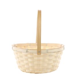Cesta Oval Com Alça Em Bamboo Palha (Cestaria)