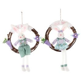 Guirlanda Em Tecido Sortido Verde / Lilas (Flor De Melissa)