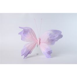 Borboleta Em Papel com Presilha Rosa / Lilas (Fleur)