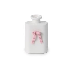 Vaso Mini Laço Em Porcelana Branco / Rosa (Vasos)
